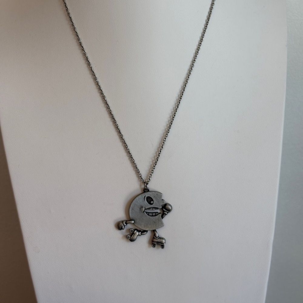 Silver-Tone Whimsical Character Pendant Necklace 20”